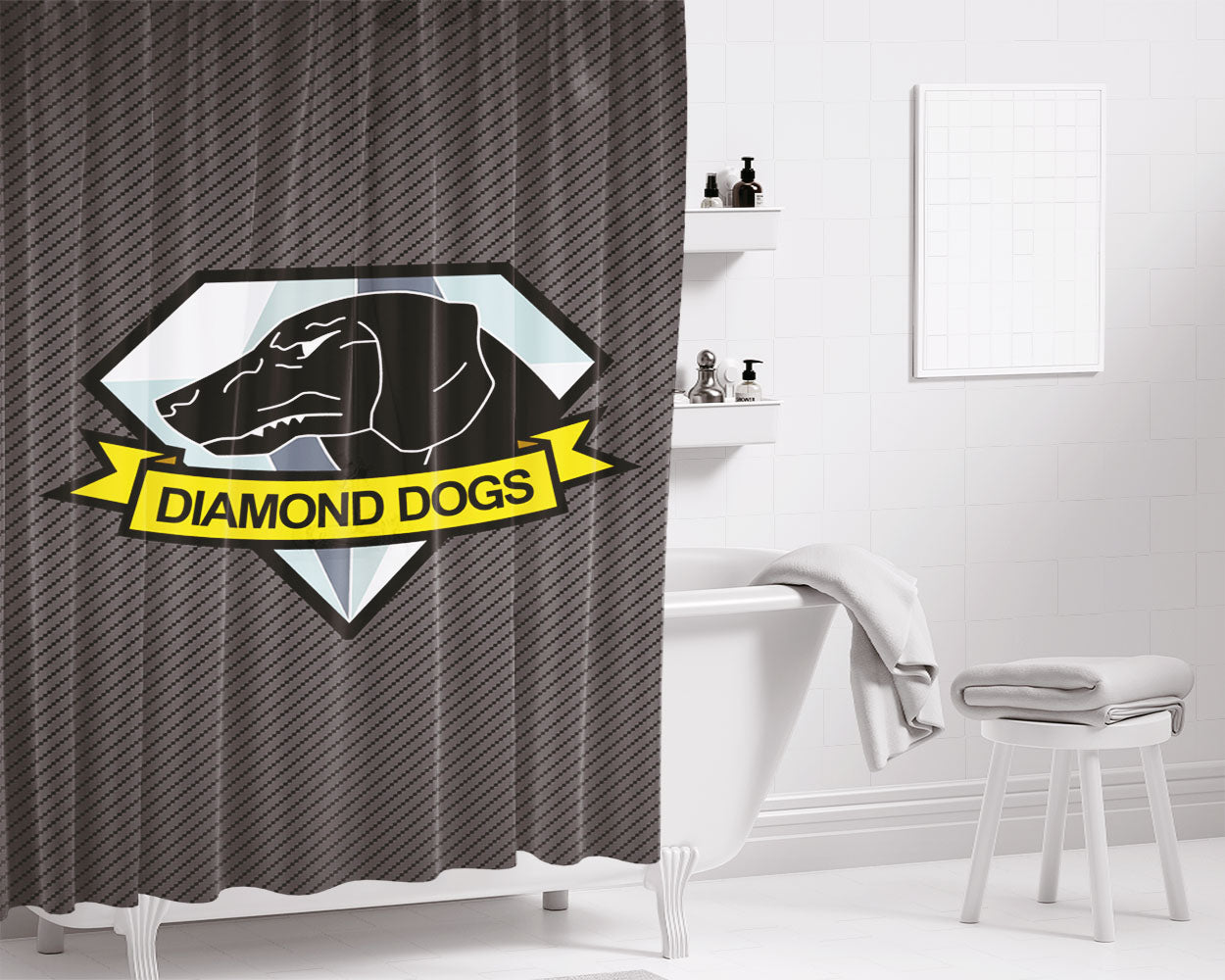 Diamond Clothing Logo Bathroom Shower Curtain Fabric Waterproof | 66 X 72 Inch
