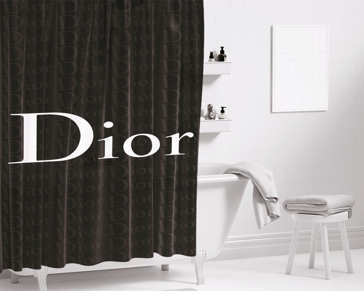 Dinosorry Pattern August Bathroom Shower Curtain Fabric Waterproof | 66 X 72 Inch