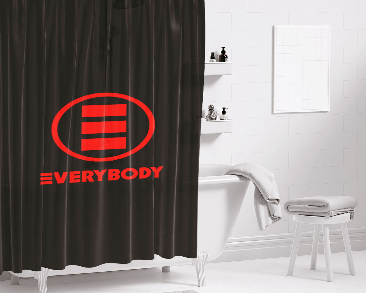 Everybody Logic Wallpaper Bathroom Shower Curtain Fabric Waterproof | 66 X 72 Inch