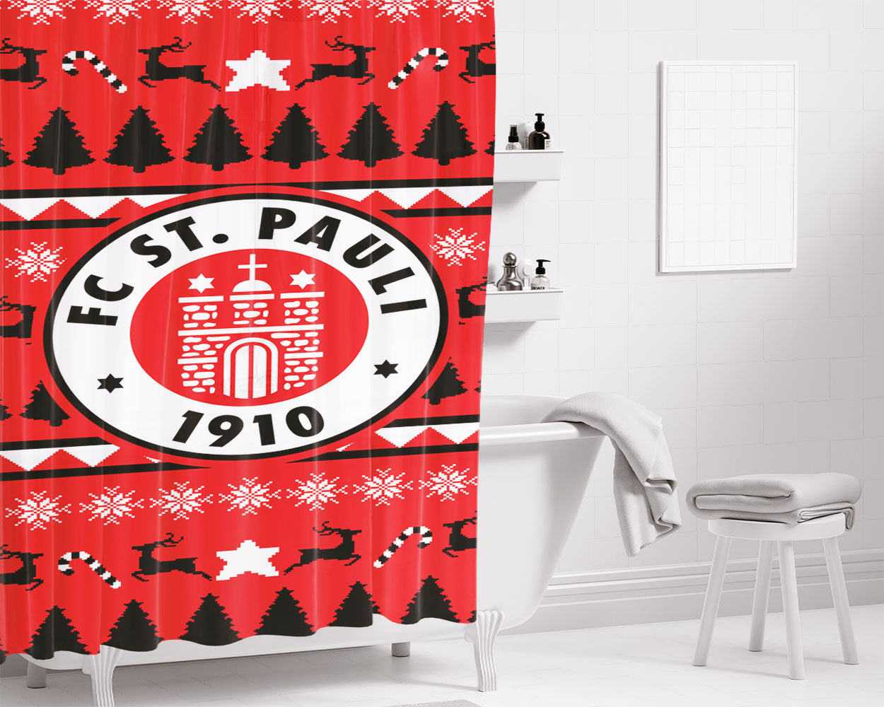 Fc St Bathroom Shower Curtain Fabric Waterproof | 66 X 72 Inch
