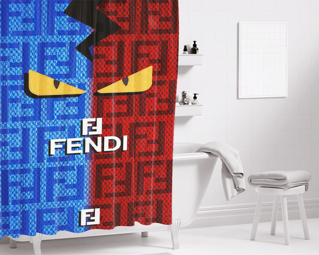 Fendi Eyes Bathroom Shower Curtain Fabric Waterproof | 66 X 72 Inch