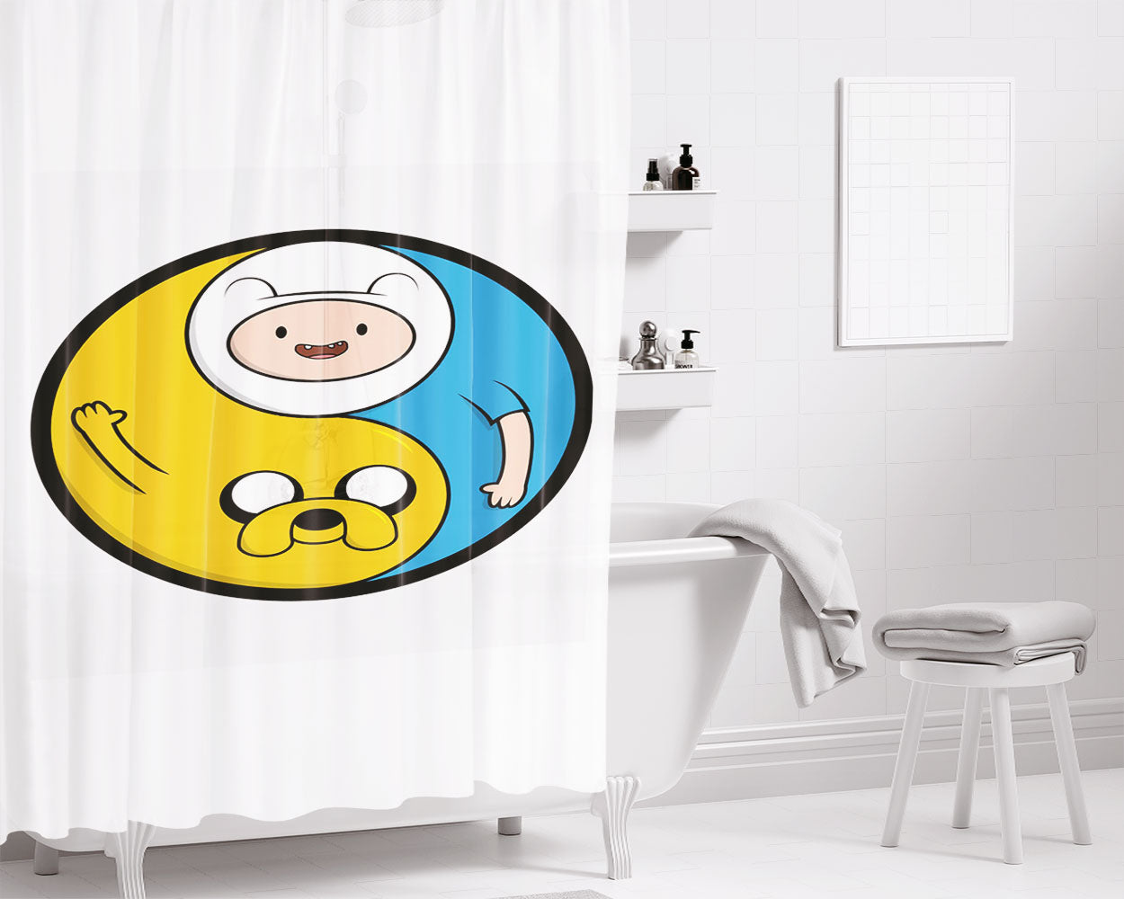 Finn Yang Bathroom Shower Curtain Fabric Waterproof | 66 X 72 Inch