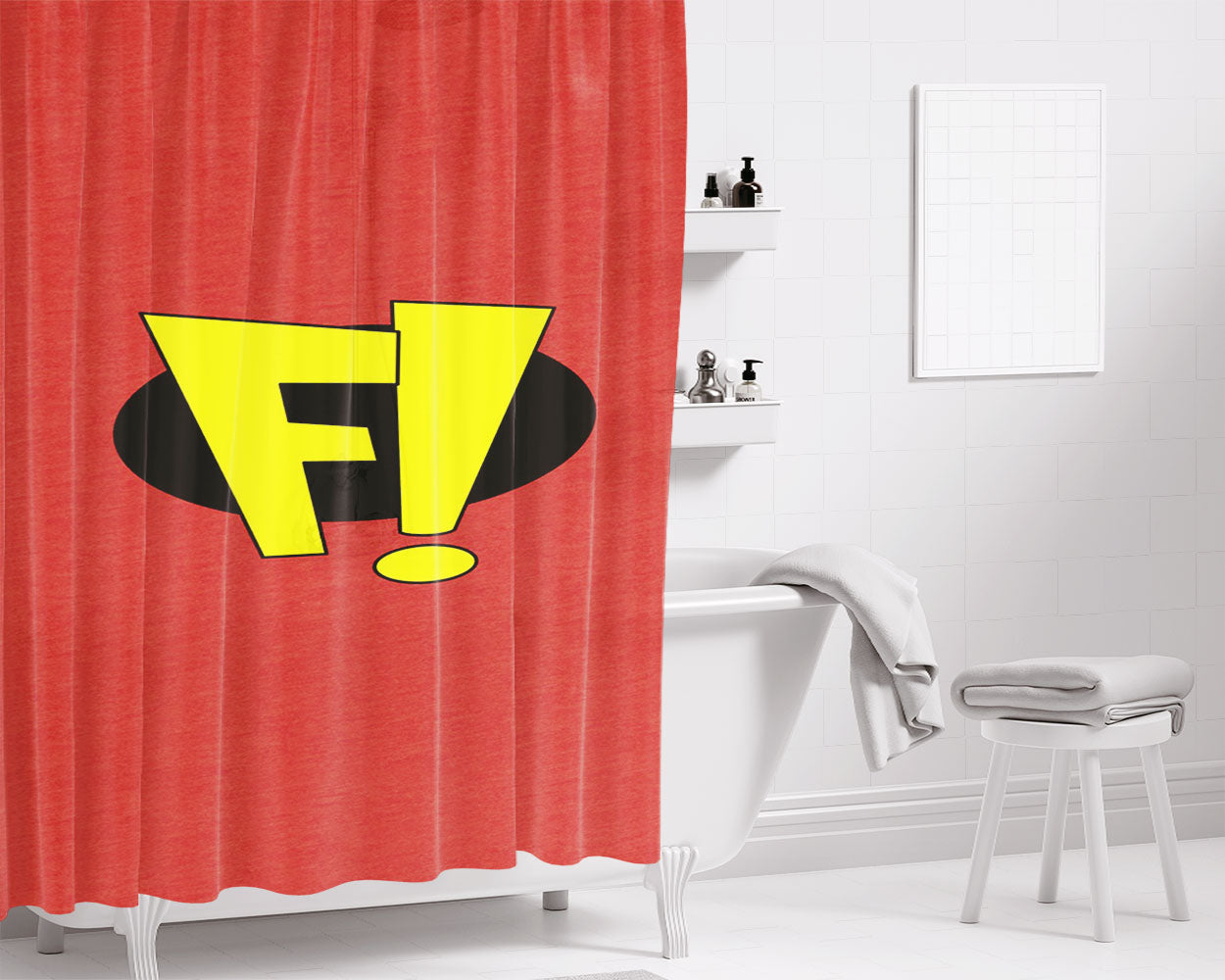 Freakazoid Logo Bathroom Shower Curtain Fabric Waterproof | 66 X 72 Inch