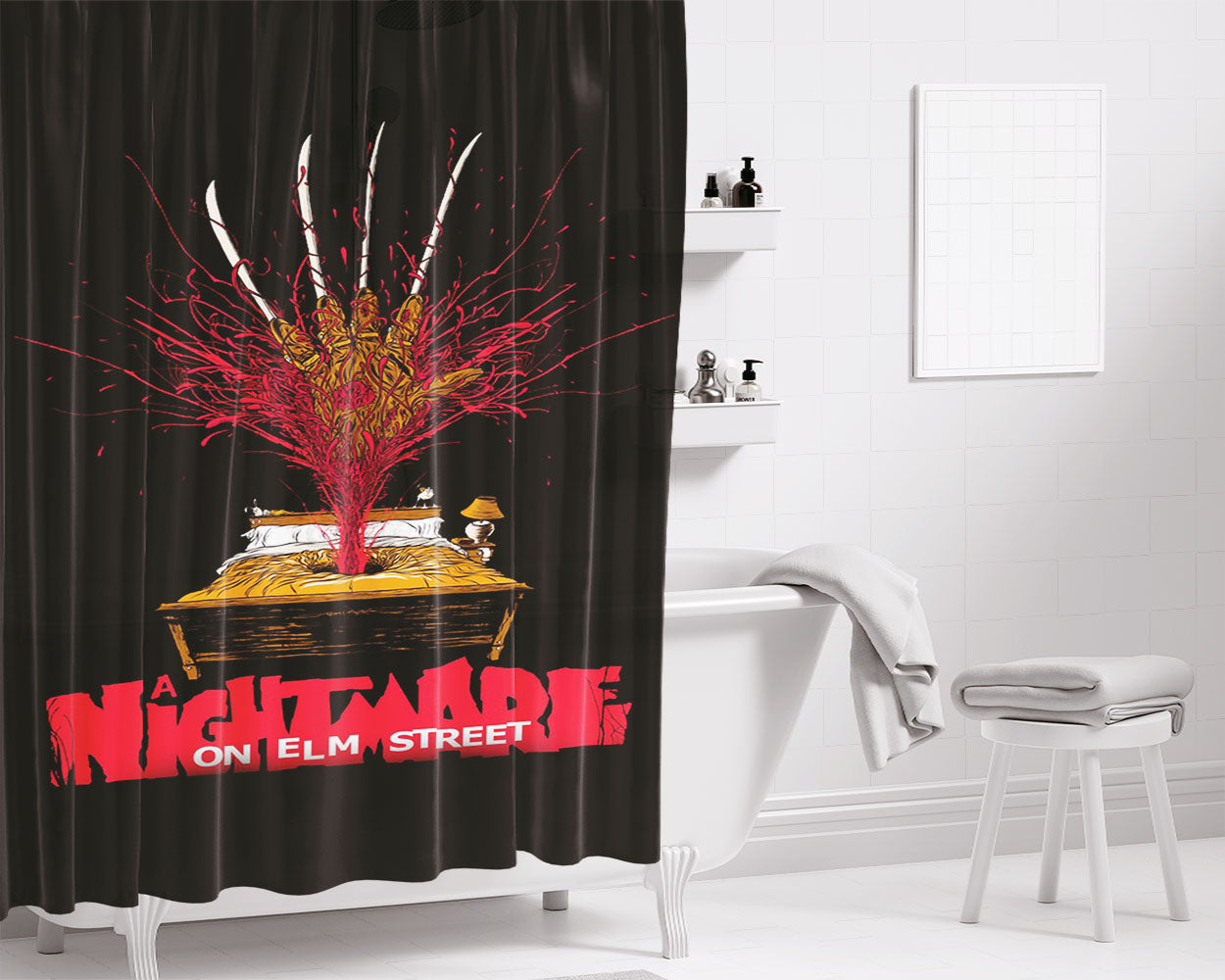 Freddy A Nightmare Sleep Bathroom Shower Curtain Fabric Waterproof | 66 X 72 Inch