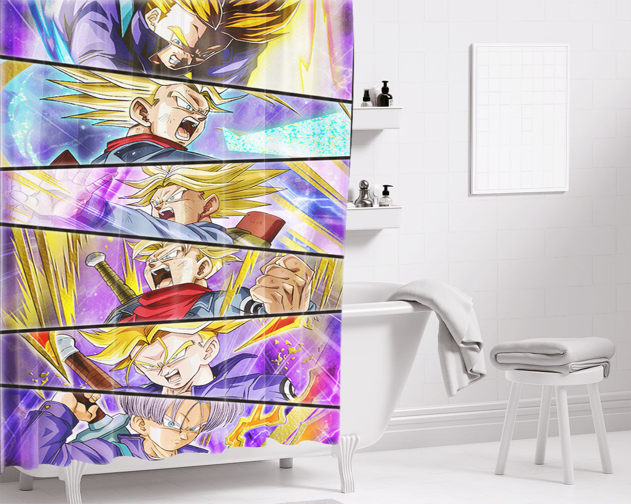 Full Transformation Trunks Dbz Bathroom Shower Curtain Fabric Waterproof | 66 X 72 Inch