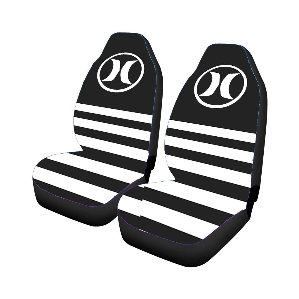 Hurley Black White Stripe Logo Car Seat Covers