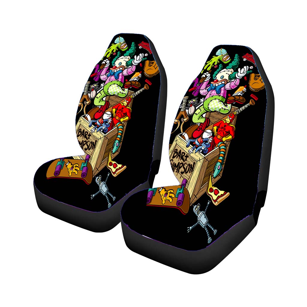 Simpsons Bar Santa Cruz Skateboards Art Black Car Seat Covers