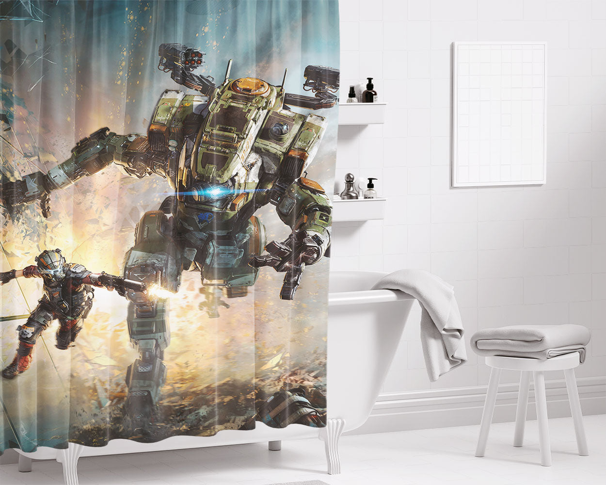 Titan Bathroom Shower Curtain Fabric Waterproof | 66 X 72 Inch