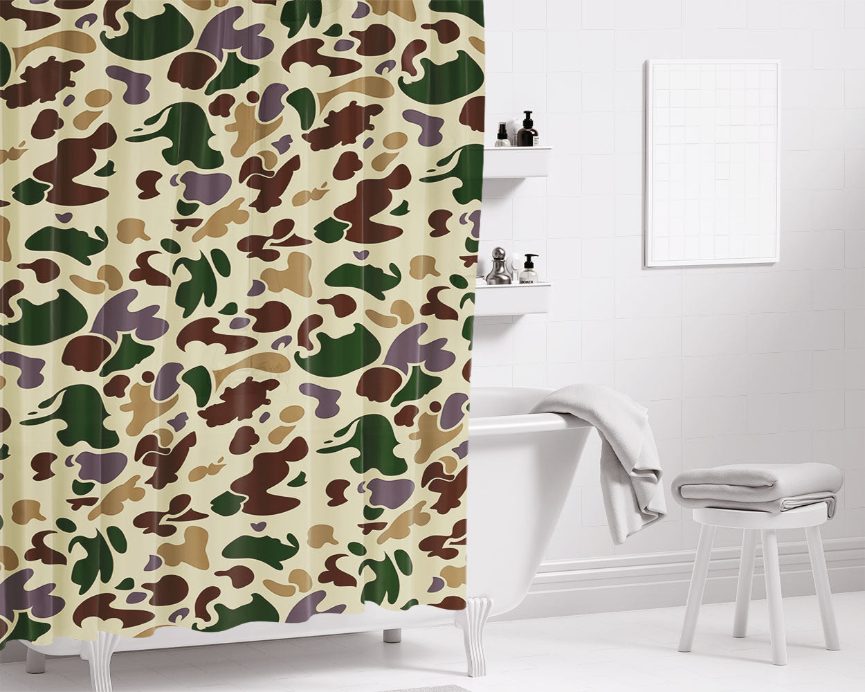 Bape Camo Pattern Bathroom Shower Curtain Fabric Waterproof | 66 X 72 Inch
