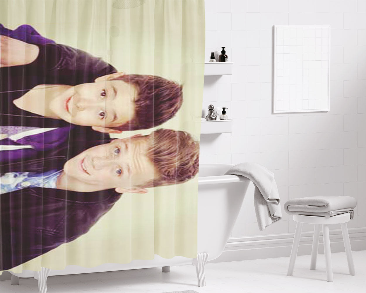 Bars And Melody Smiling Bathroom Shower Curtain Fabric Waterproof | 66 X 72 Inch