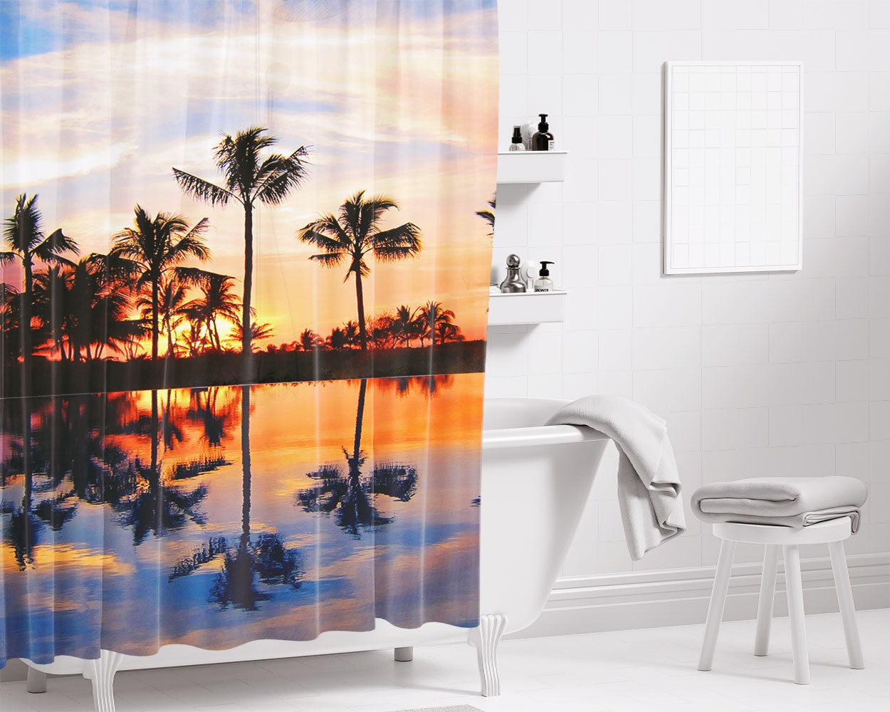 Beach Photo August Bathroom Shower Curtain Fabric Waterproof | 66 X 72 Inch
