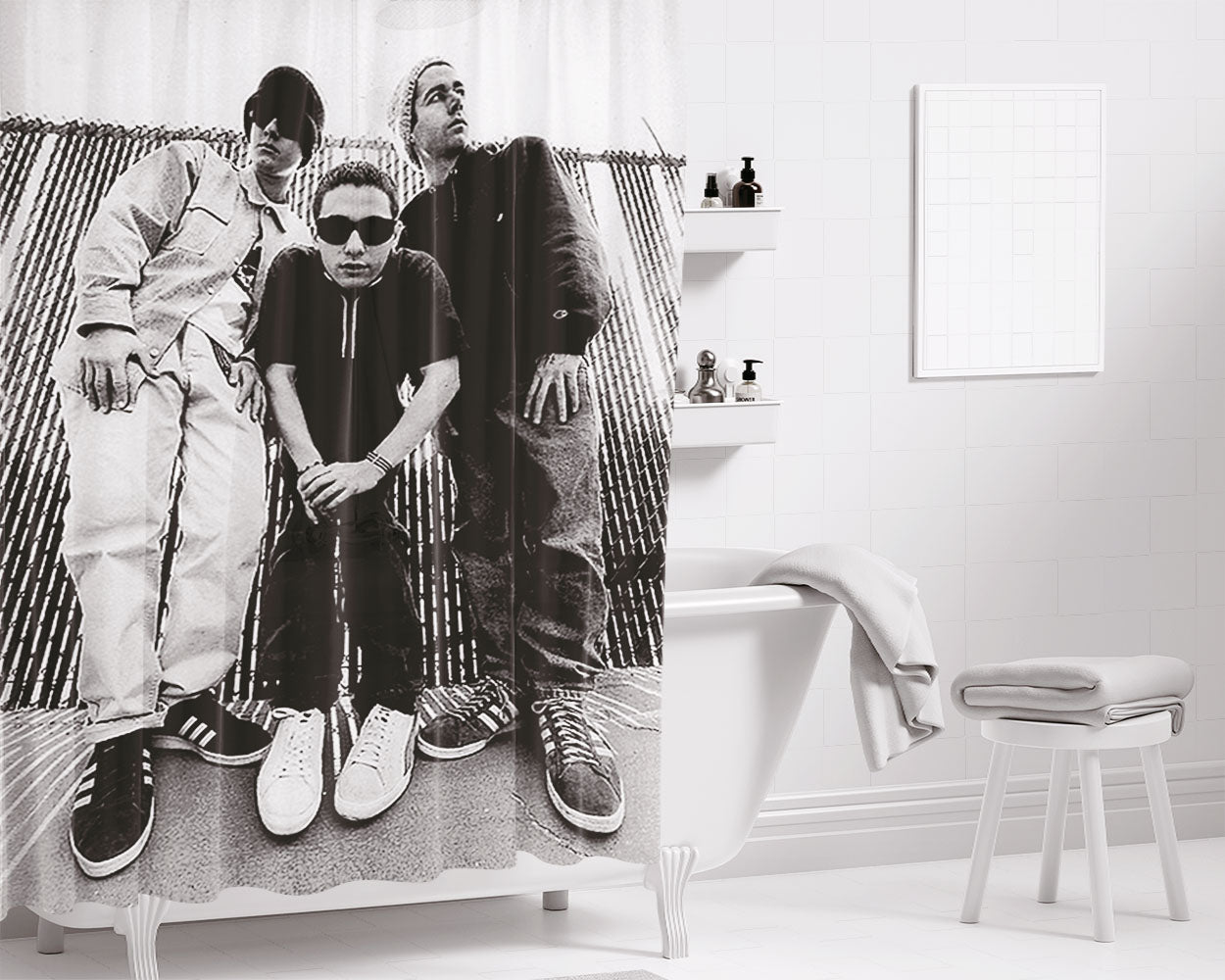 Beastie Boys Bathroom Shower Curtain Fabric Waterproof | 66 X 72 Inch