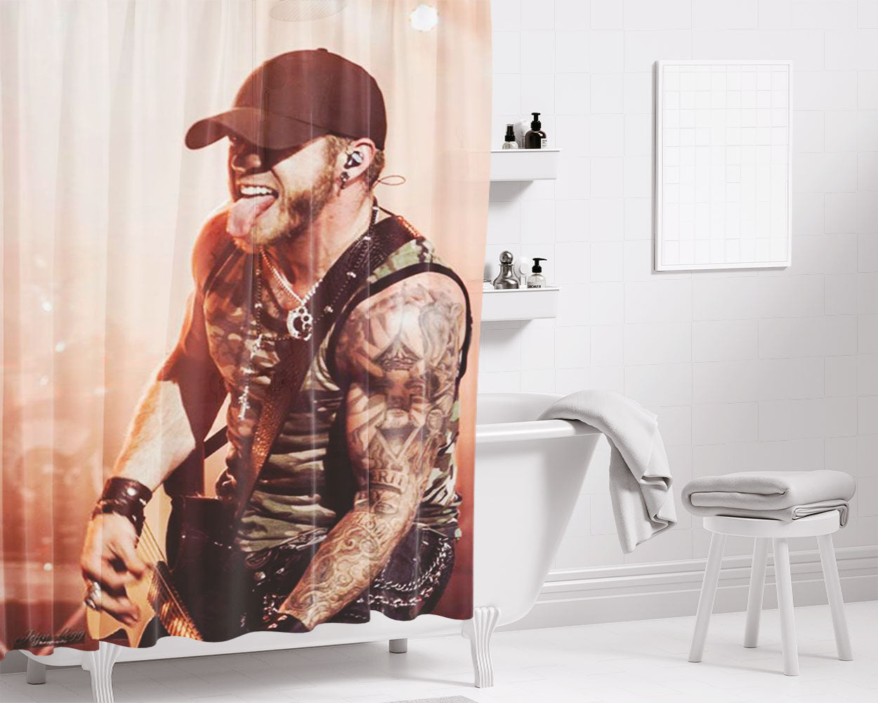 Brantley Gilbert Bathroom Shower Curtain Fabric Waterproof | 66 X 72 Inch