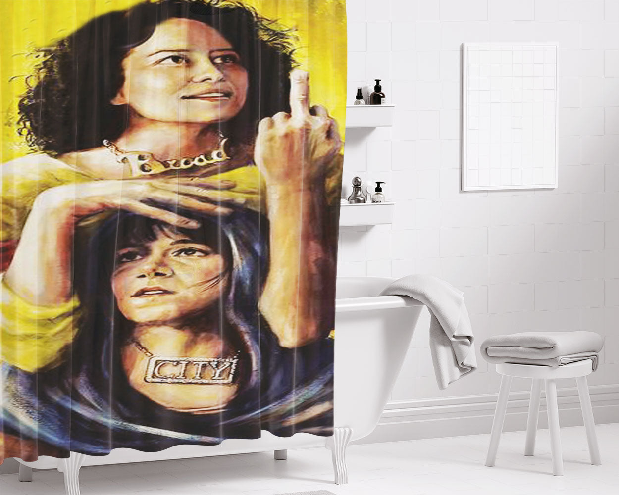 Broad Saints Bathroom Shower Curtain Fabric Waterproof | 66 X 72 Inch