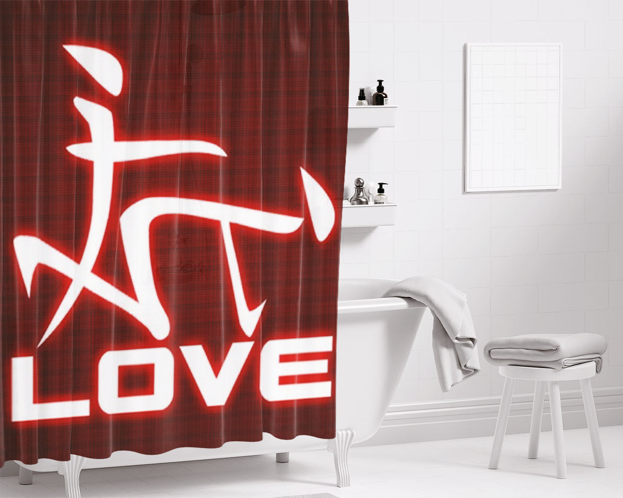 Love Poppy Trolls Movie Bathroom Shower Curtain Fabric Waterproof | 66 X 72 Inch