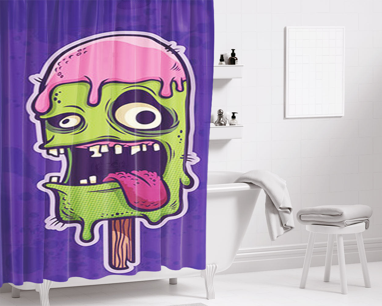 Melbourne Summer Bathroom Shower Curtain Fabric Waterproof | 66 X 72 Inch