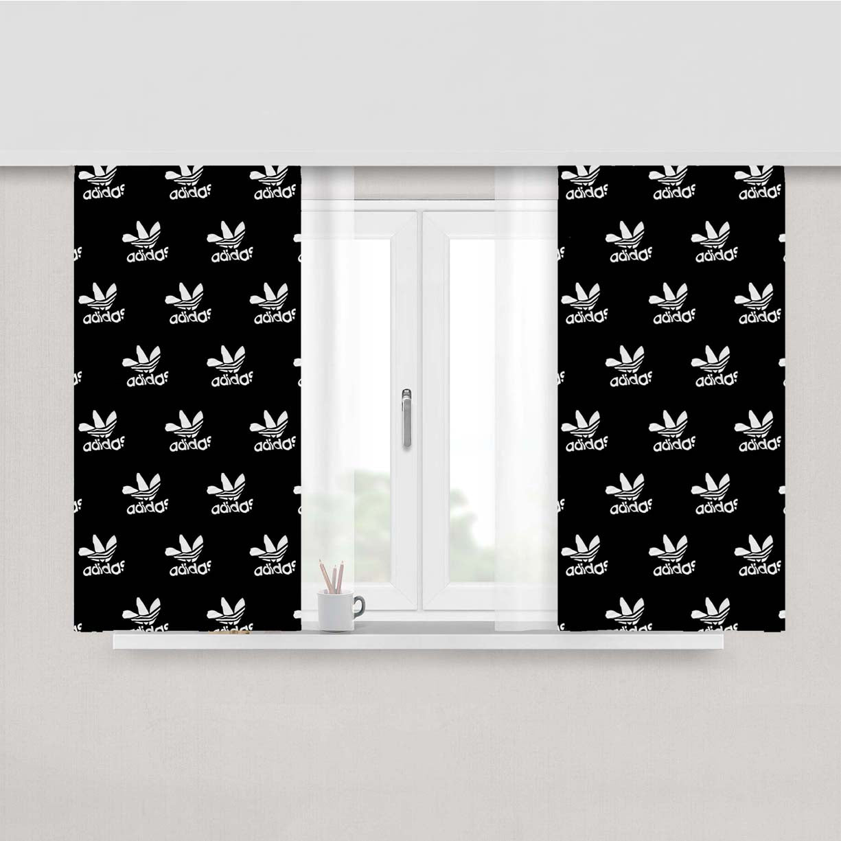 Adidas Pattern Fabric Window Curtains