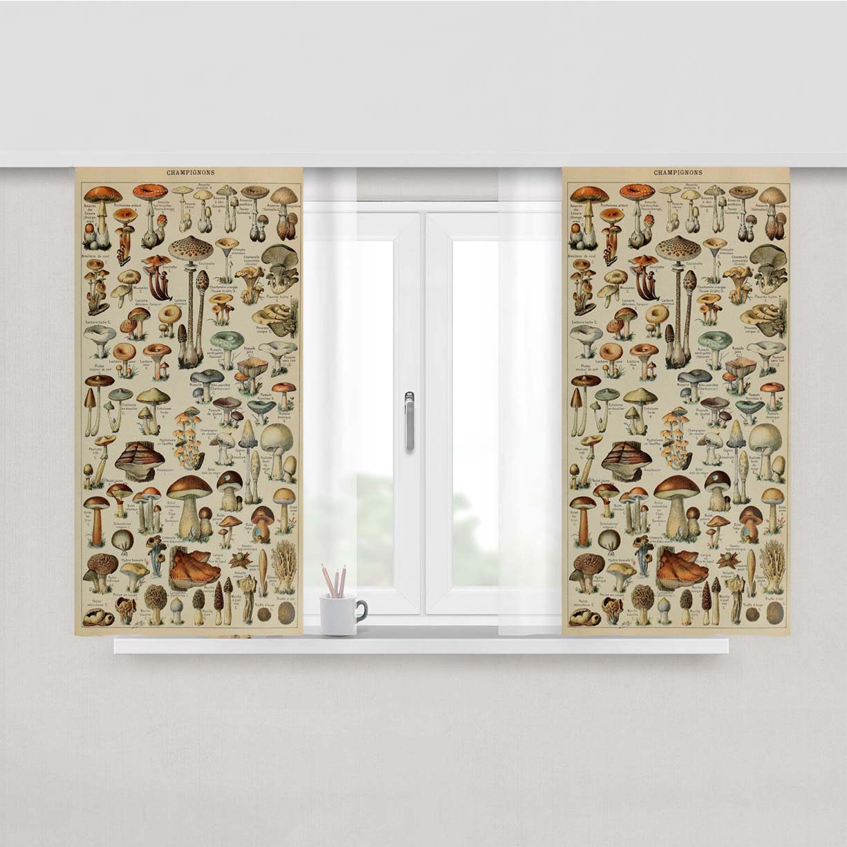Adolphe Millot'S Mushroom Fabric Window Curtains