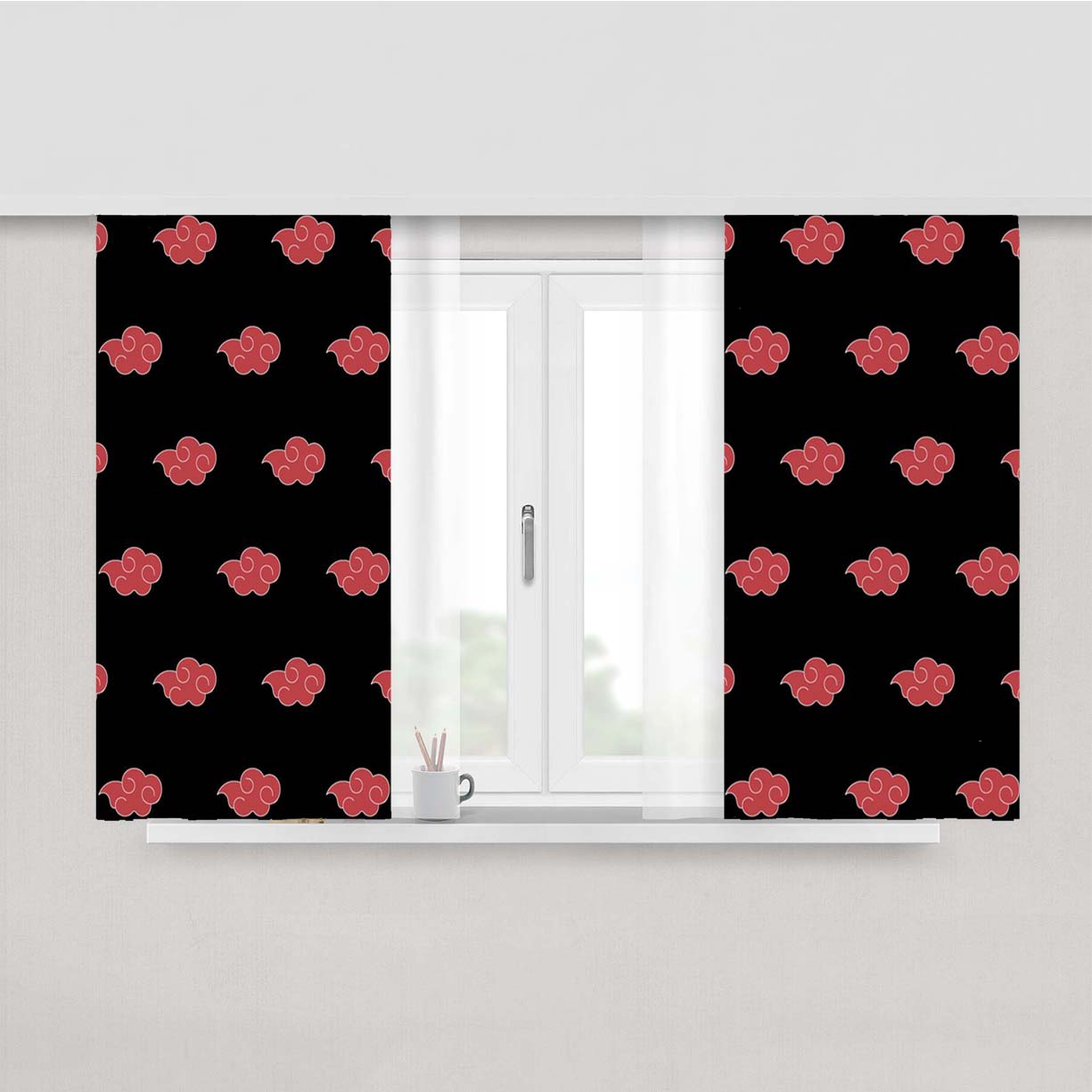 Akatsuki Pattern Fabric Window Curtains