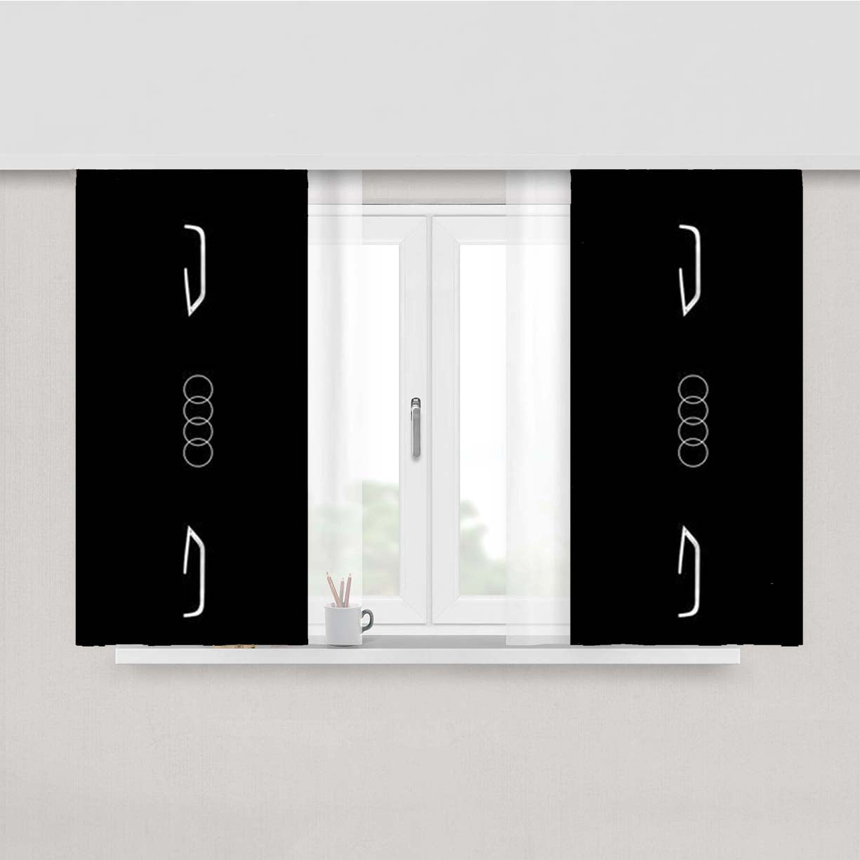Audi Logo Front Peach Skin Window Curtains