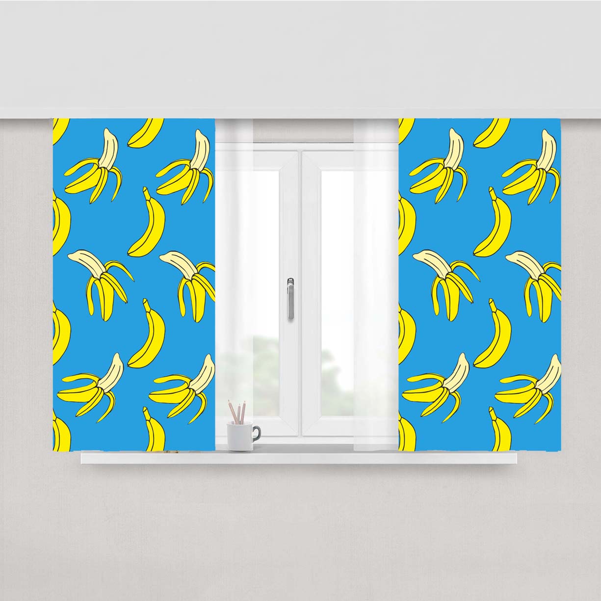 Banana Tumblr Pattern Peach Skin Window Curtains