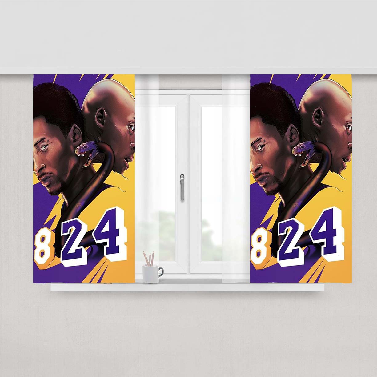 Black Mamba Legend Kobe B Peach Skin Window Curtains