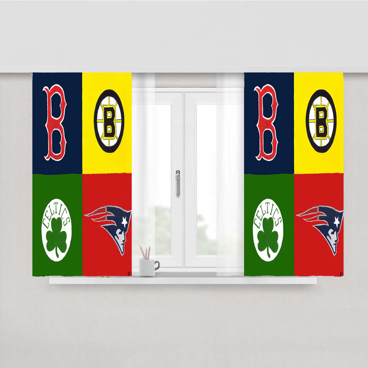Boston Sports Lovah Peach Skin Window Curtains