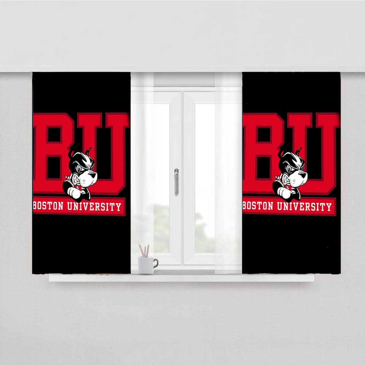 Boston University Peach Skin Window Curtains