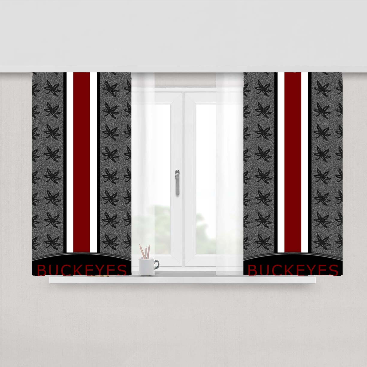 Buck Eyes Pattern Peach Skin Window Curtains