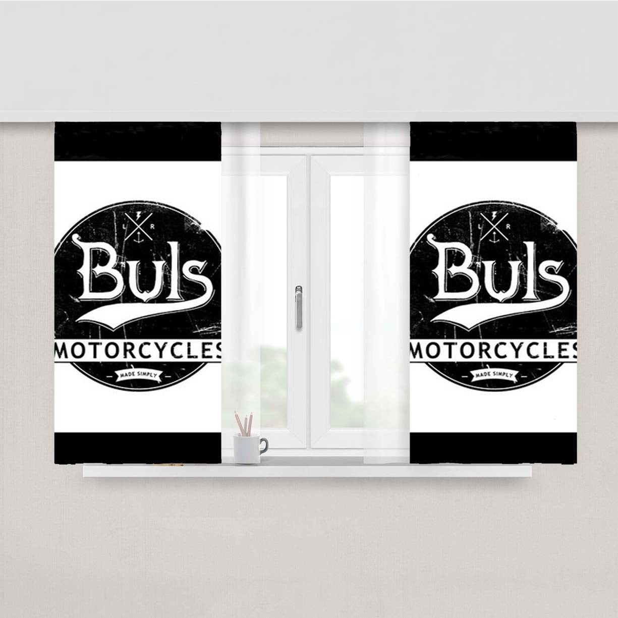 Buck Motorcyles Peach Skin Window Curtains