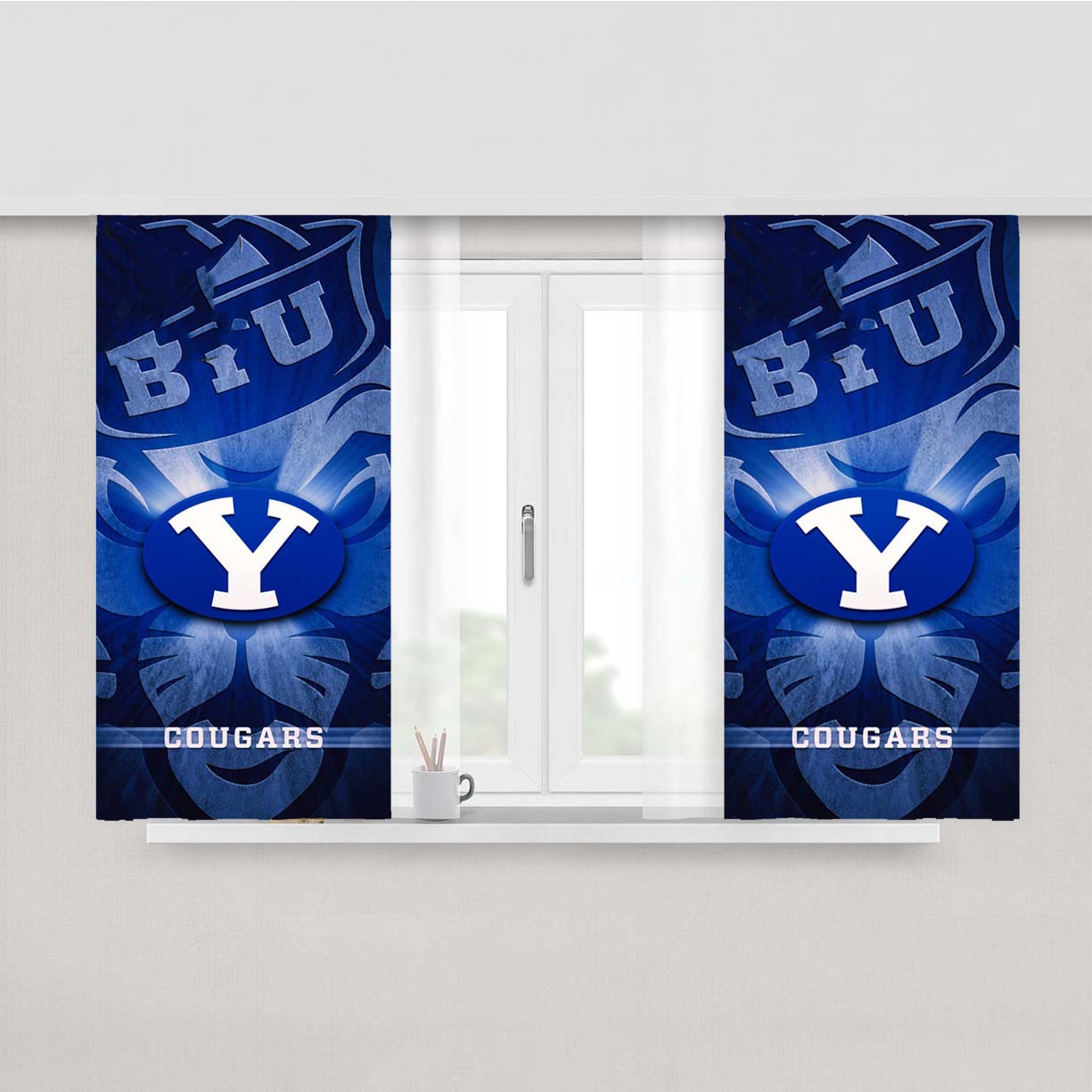 Byu Cougars Peach Skin Window Curtains