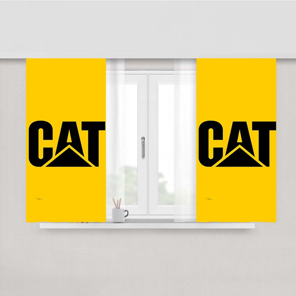 Cat Peach Skin Window Curtains