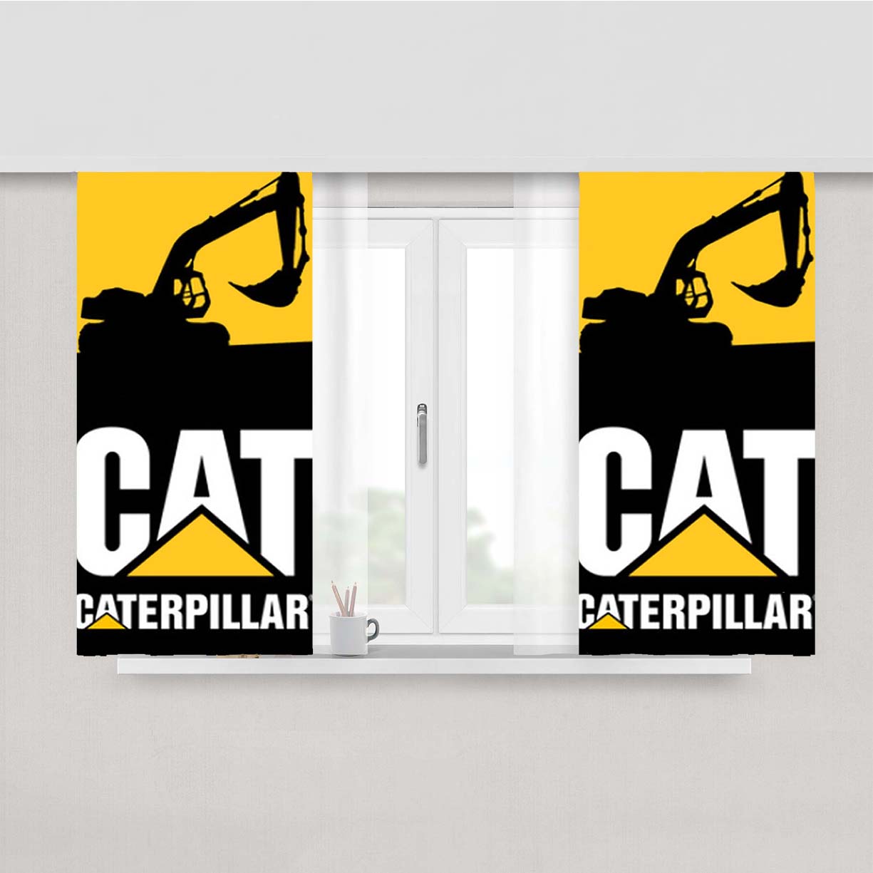 Caterpillar 3 Peach Skin Window Curtains
