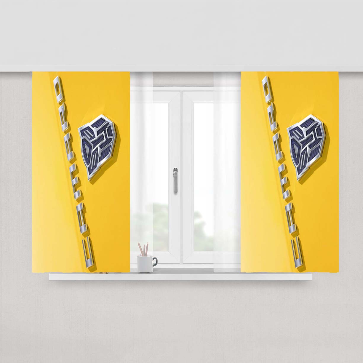 Chevrolet Camaro Transformers Peach Skin Window Curtains