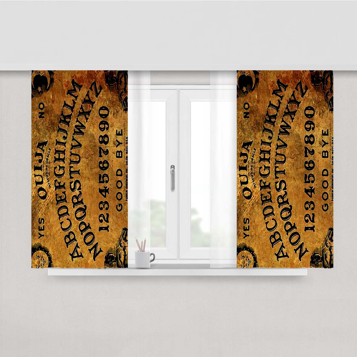 Death Game Oija Alfabet Peach Skin Window Curtains
