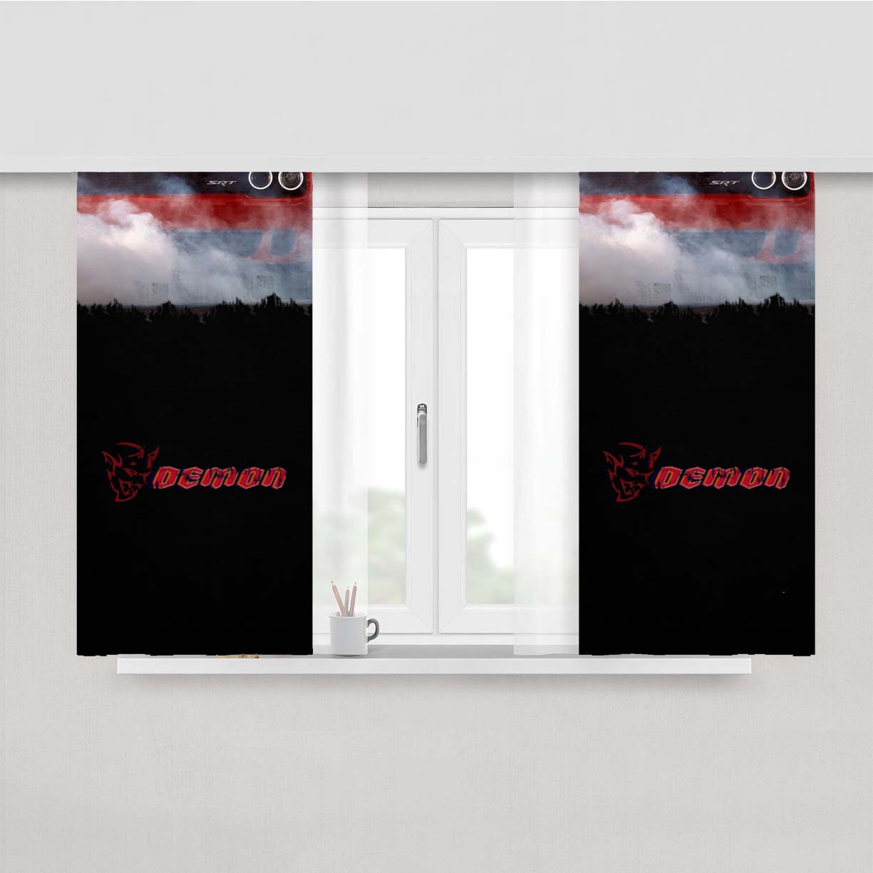 Dodge Demon Srt Car Wallpaper Peach Skin Window Curtains