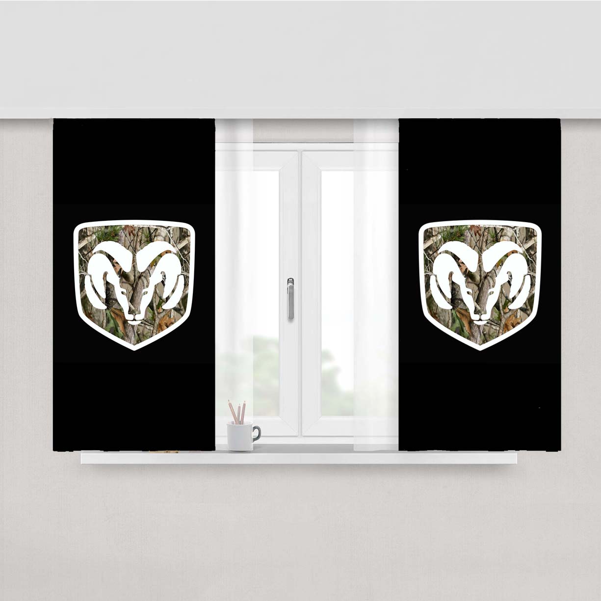 Dodge Ram Browning Peach Skin Window Curtains