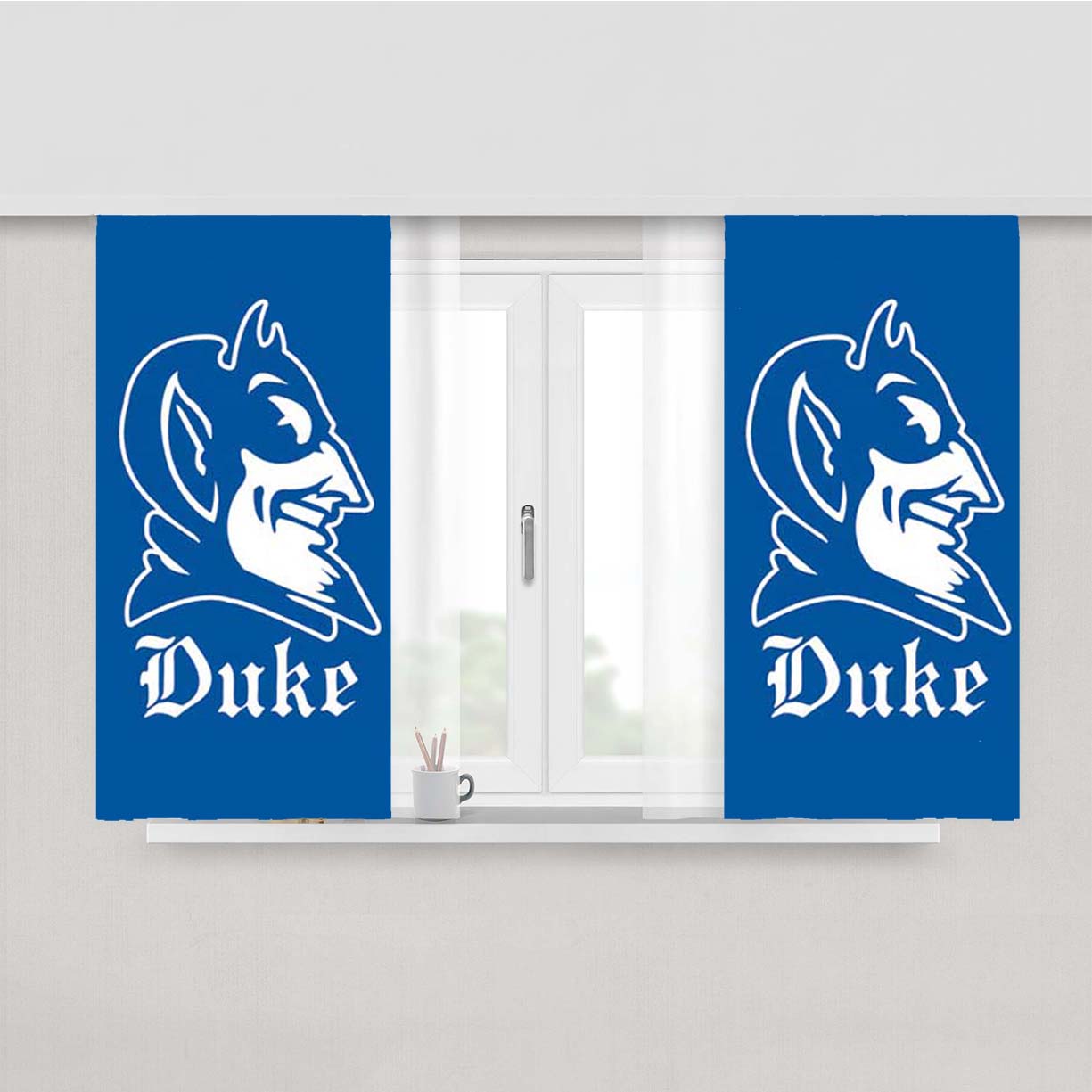 Duke Basic Logo With Old English Lettering Peach Skin Window Curtains