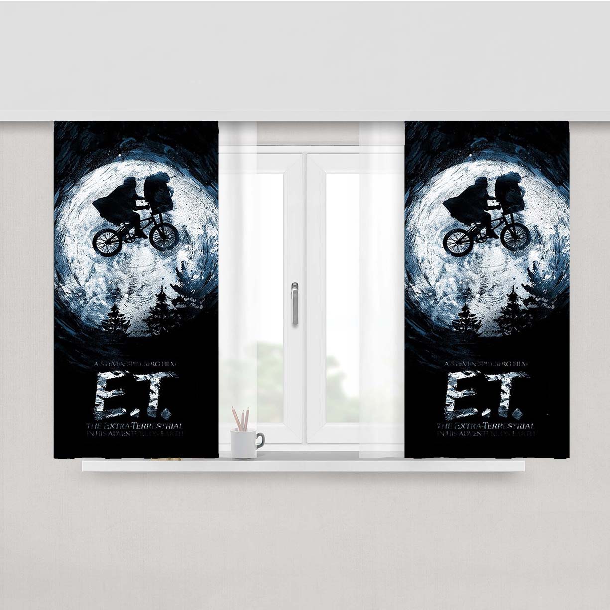 E.T. Extra Terrestrial Peach Skin Window Curtains