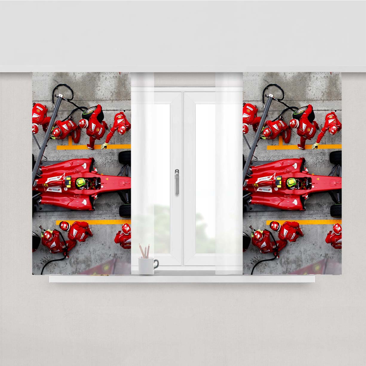 Felipe Massa Ferrari Peach Skin Window Curtains