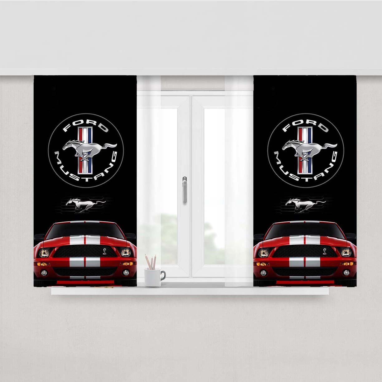 Ford Mustang 3 Peach Skin Window Curtains