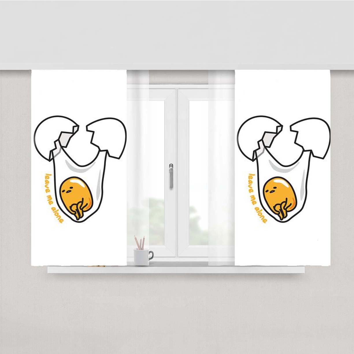 Gudetama Leave Me Alone Peach Skin Window Curtains