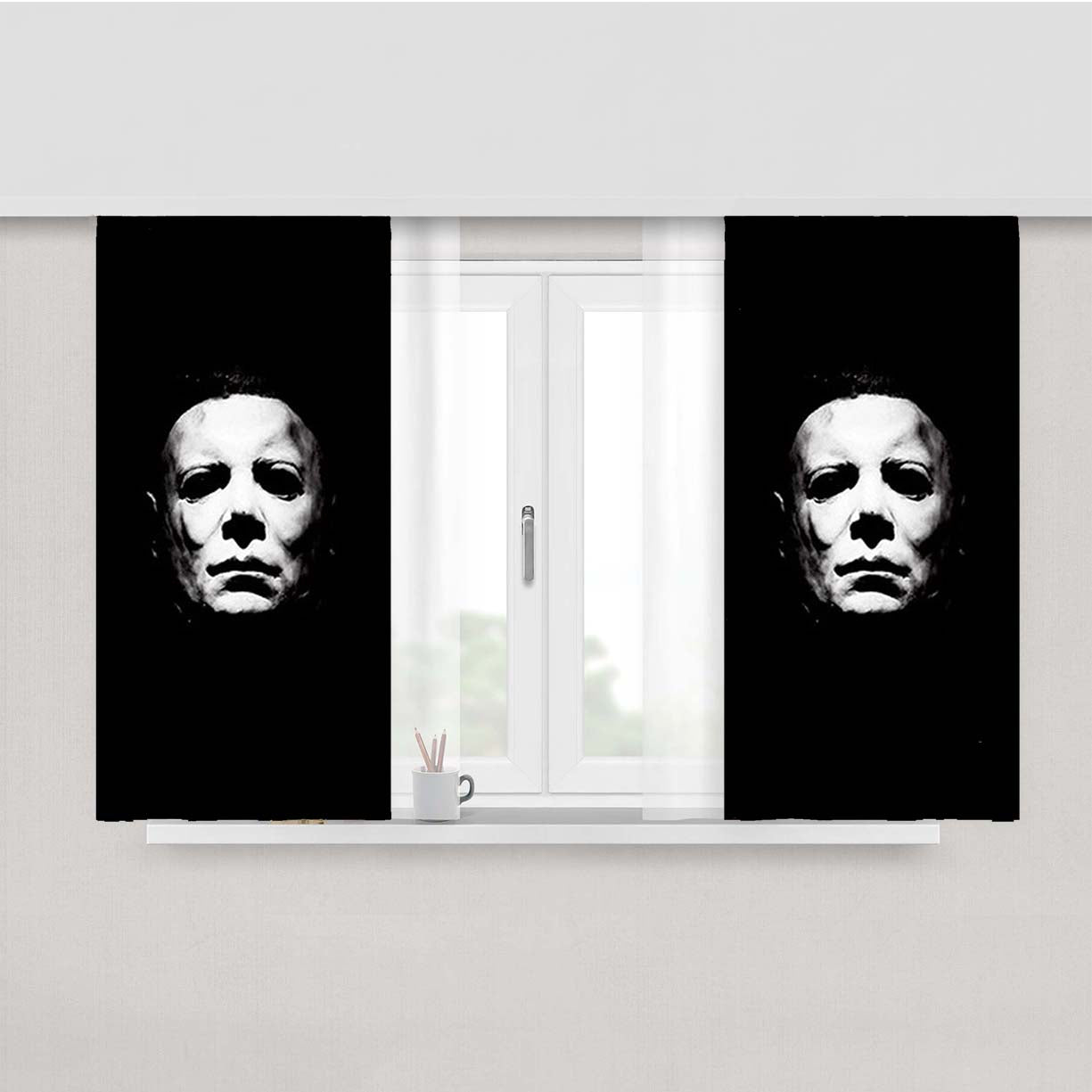 Halloween Michael Myers Fabric Window Curtains