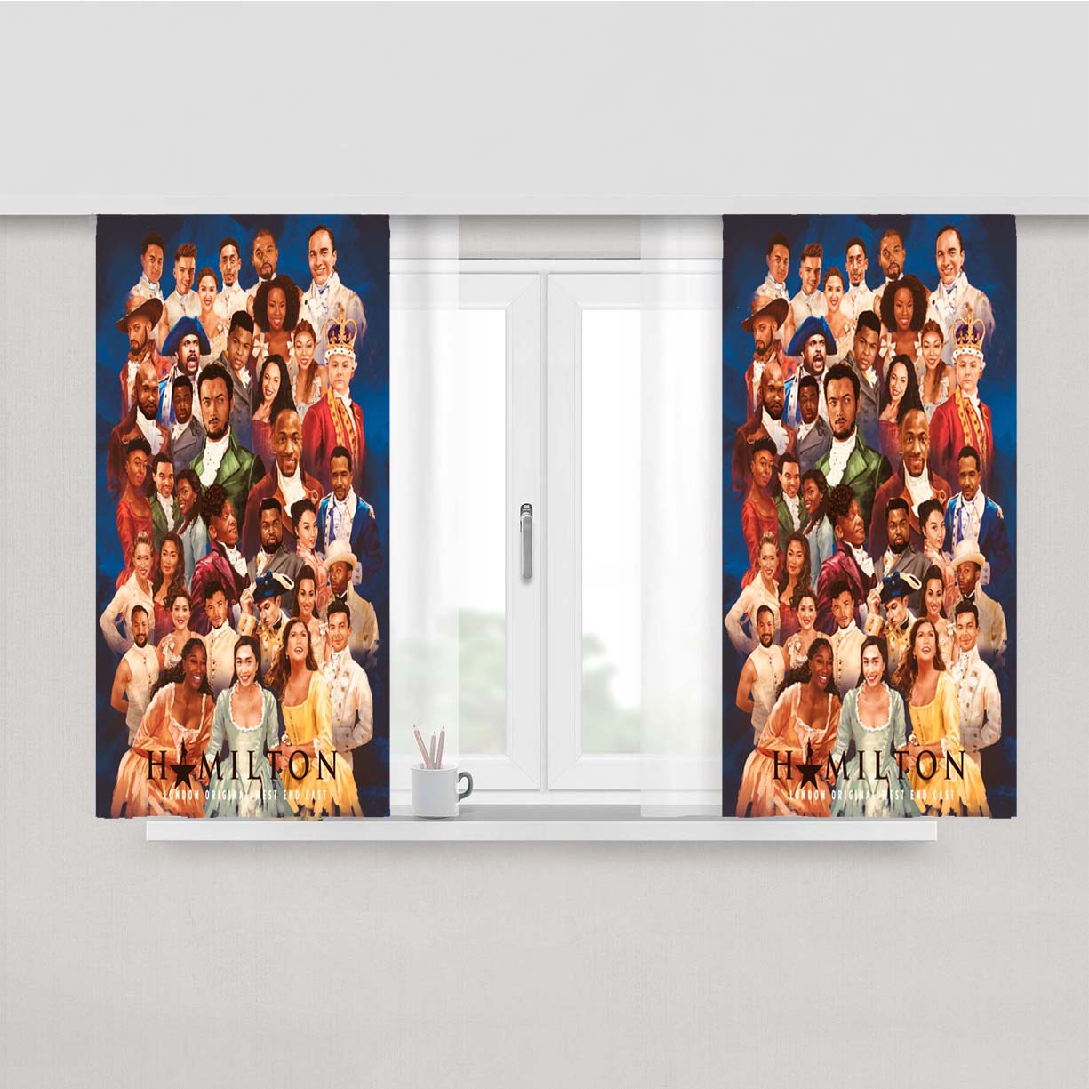 Hamilton American Musical Characters Group Fabric Window Curtains