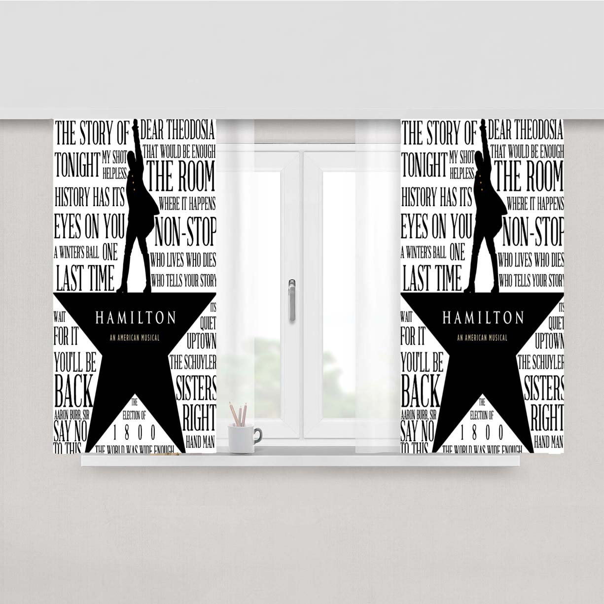 Hamilton Lyrics Fabric Window Curtains