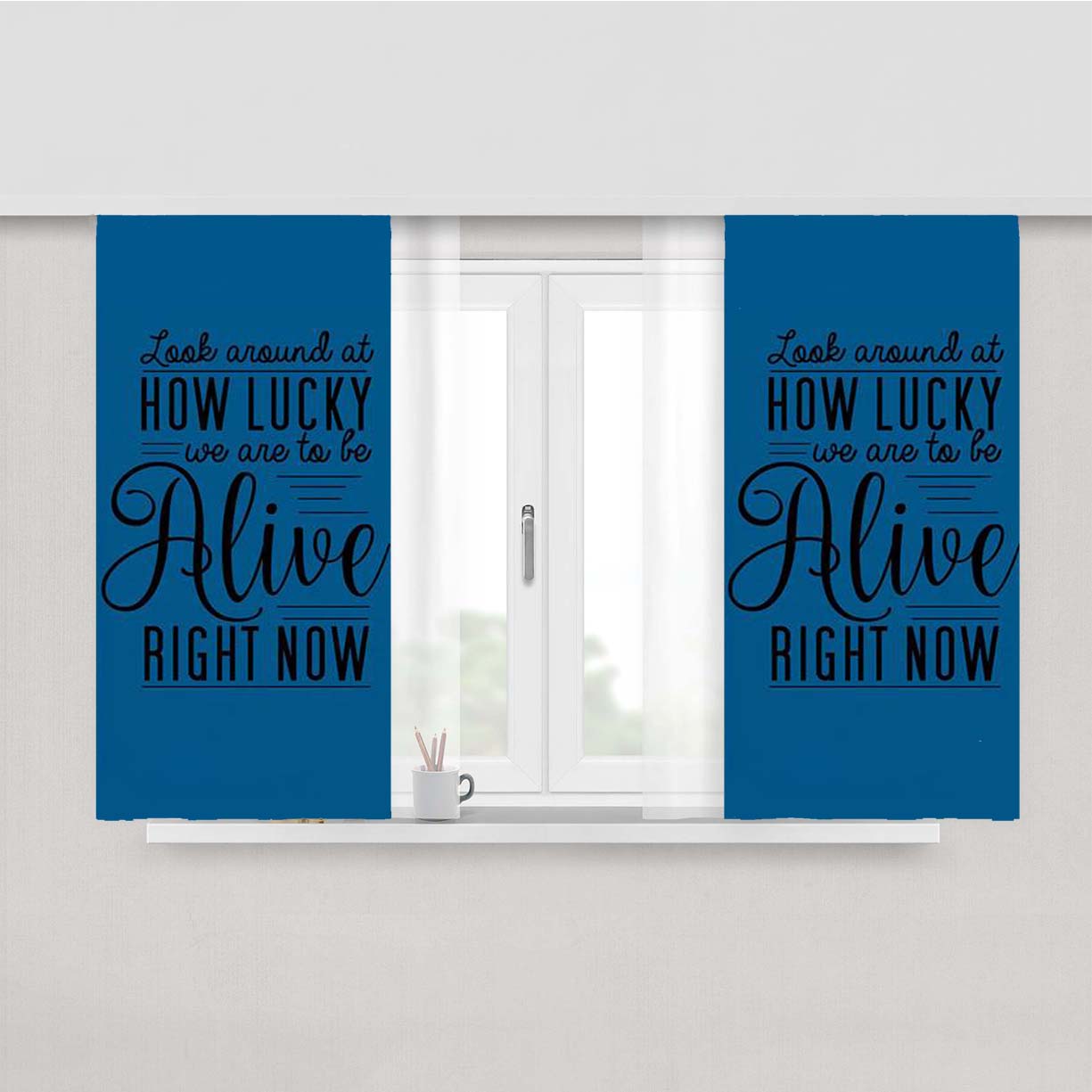 Hamilton Musical Quote Fabric Window Curtains