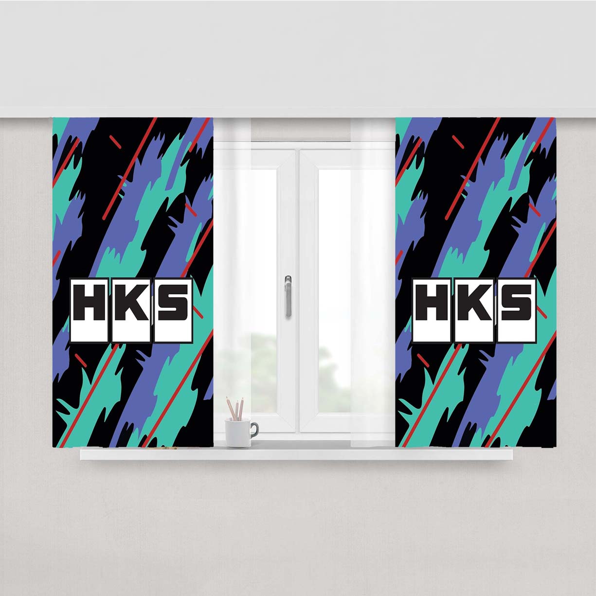 Hks Retro Pattern Peach Skin Window Curtains