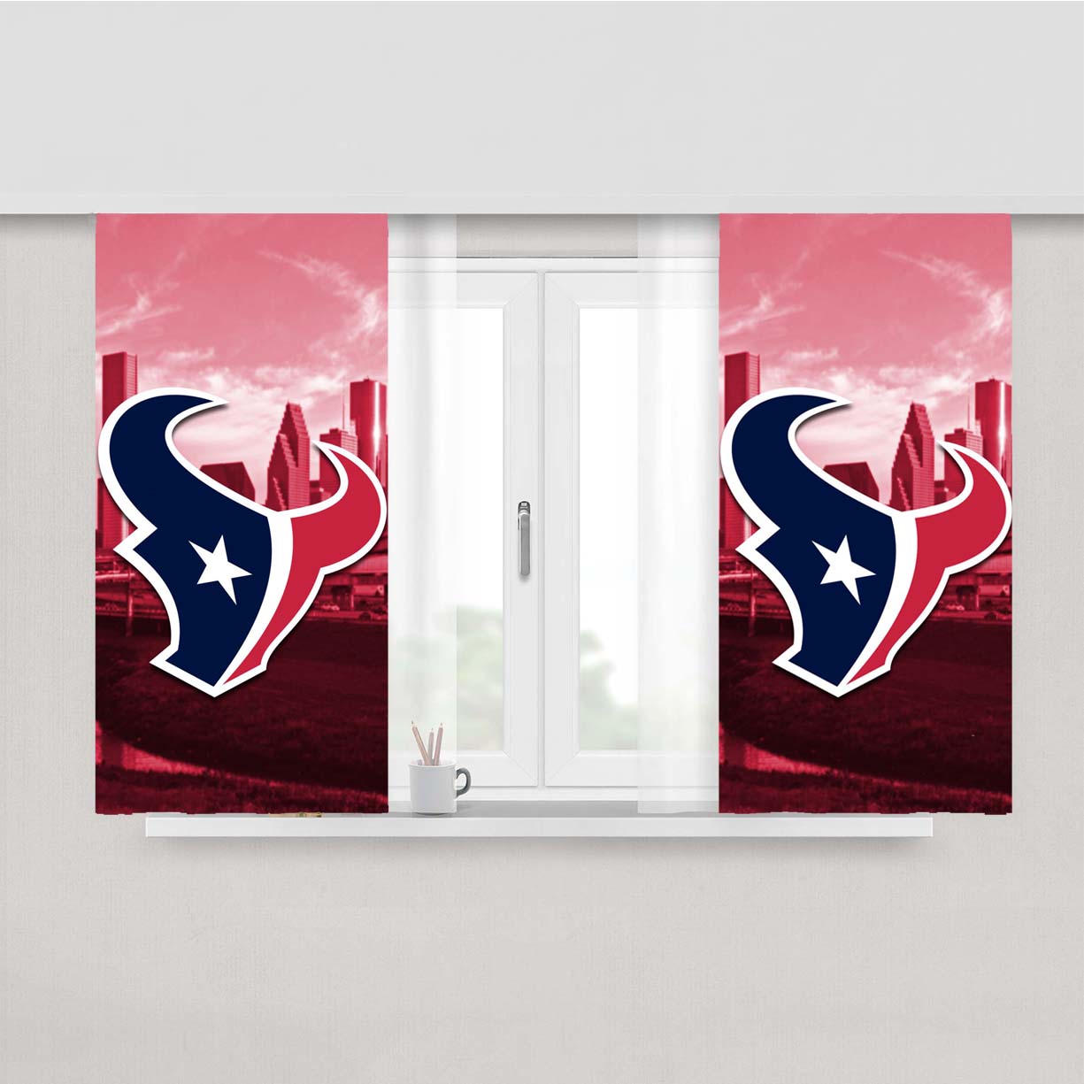Houston Texans Peach Skin Window Curtains