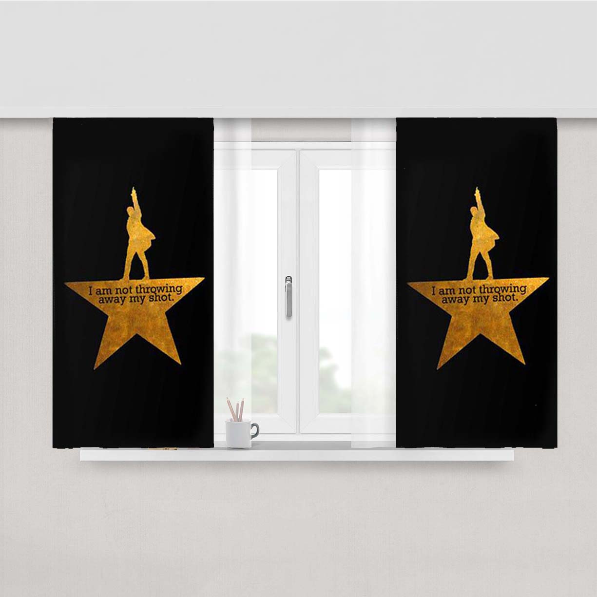 I Am Not Throwing Away My Shot Hamilton Peach Skin Window Curtains