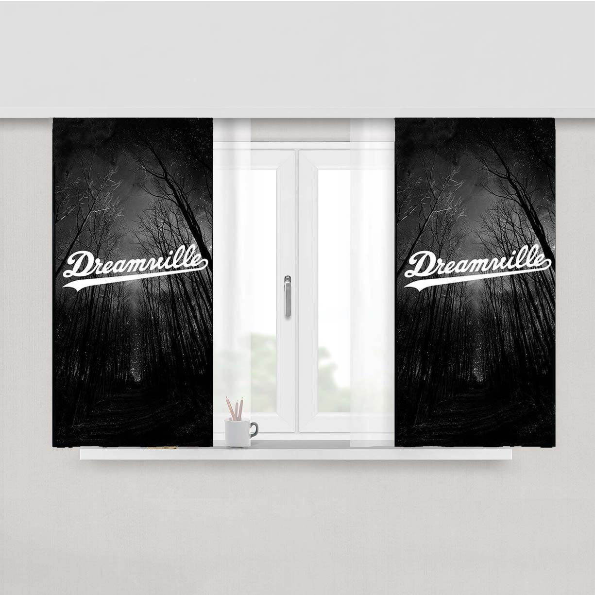 J. Cole Dreamville Logo Peach Skin Window Curtains